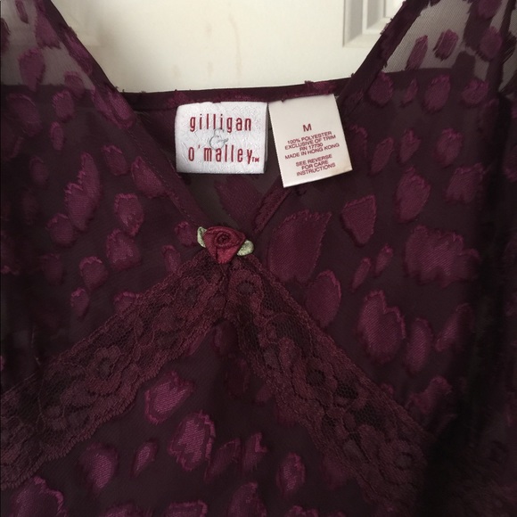 Gilligan O' Malley Wine Red Lingerie Size Medium - Picture 3 of 6